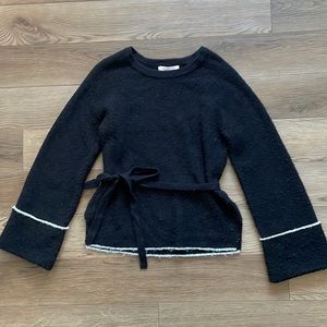 Black bell sleeve sweater